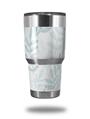 WraptorSkinz Skin Wrap compatible with RTIC 30oz ORIGINAL 2017 AND OLDER Tumblers Watercolor Leaves Blues (TUMBLER NOT INCLUDED)