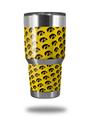 WraptorSkinz Skin Wrap compatible with RTIC 30oz ORIGINAL 2017 AND OLDER Tumblers Iowa Hawkeyes Tigerhawk Tiled 06 Black on Gold (TUMBLER NOT INCLUDED)