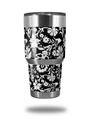 WraptorSkinz Skin Wrap compatible with RTIC 30oz ORIGINAL 2017 AND OLDER Tumblers Black and White Flower (TUMBLER NOT INCLUDED)