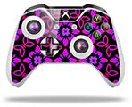 WraptorSkinz Decal Skin Wrap Set works with 2016 and newer XBOX One S / X Controller Pink Floral (CONTROLLER NOT INCLUDED)