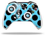 WraptorSkinz Decal Skin Wrap Set works with 2016 and newer XBOX One S / X Controller Kearas Polka Dots Black And Blue (CONTROLLER NOT INCLUDED)