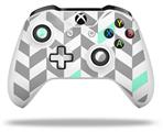 WraptorSkinz Decal Skin Wrap Set works with 2016 and newer XBOX One S / X Controller Chevrons Gray And Seafoam (CONTROLLER NOT INCLUDED)