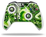 WraptorSkinz Decal Skin Wrap Set works with 2016 and newer XBOX One S / X Controller Liquid Metal Chrome Neon Green (CONTROLLER NOT INCLUDED)