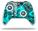 WraptorSkinz Decal Skin Wrap Set works with 2016 and newer XBOX One S / X Controller Liquid Metal Chrome Neon Teal (CONTROLLER NOT INCLUDED)