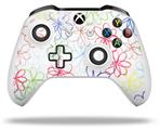 WraptorSkinz Decal Skin Wrap Set works with 2016 and newer XBOX One S / X Controller Kearas Flowers on White (CONTROLLER NOT INCLUDED)