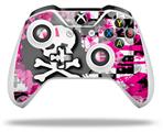 WraptorSkinz Decal Skin Wrap Set works with 2016 and newer XBOX One S / X Controller Girly Pink Bow Skull (CONTROLLER NOT INCLUDED)