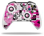 WraptorSkinz Decal Skin Wrap Set works with 2016 and newer XBOX One S / X Controller Checker Skull Splatter Pink (CONTROLLER NOT INCLUDED)