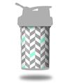 Decal Style Skin Wrap works with Blender Bottle 22oz ProStak Chevrons Gray And Seafoam (BOTTLE NOT INCLUDED)