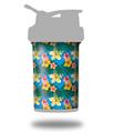 Decal Style Skin Wrap works with Blender Bottle 22oz ProStak Beach Flowers 02 Blue Medium (BOTTLE NOT INCLUDED)