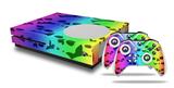 WraptorSkinz Decal Skin Wrap Set works with 2016 and newer XBOX One S Console and 2 Controllers Rainbow Skull Collection