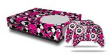 WraptorSkinz Decal Skin Wrap Set works with 2016 and newer XBOX One S Console and 2 Controllers Pink Skulls and Stars