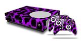WraptorSkinz Decal Skin Wrap Set works with 2016 and newer XBOX One S Console and 2 Controllers Purple Leopard