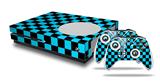 WraptorSkinz Decal Skin Wrap Set works with 2016 and newer XBOX One S Console and 2 Controllers Checkers Blue