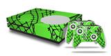 WraptorSkinz Decal Skin Wrap Set works with 2016 and newer XBOX One S Console and 2 Controllers Ripped Fishnets Green