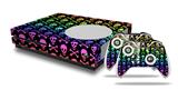 WraptorSkinz Decal Skin Wrap Set works with 2016 and newer XBOX One S Console and 2 Controllers Skull and Crossbones Rainbow