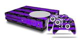 WraptorSkinz Decal Skin Wrap Set works with 2016 and newer XBOX One S Console and 2 Controllers Skull Stripes Purple
