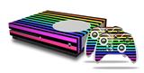 WraptorSkinz Decal Skin Wrap Set works with 2016 and newer XBOX One S Console and 2 Controllers Stripes Rainbow