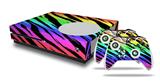 WraptorSkinz Decal Skin Wrap Set works with 2016 and newer XBOX One S Console and 2 Controllers Tiger Rainbow