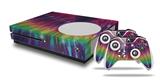 WraptorSkinz Decal Skin Wrap Set works with 2016 and newer XBOX One S Console and 2 Controllers Tie Dye Red and Purple Stripes