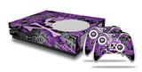 WraptorSkinz Decal Skin Wrap Set works with 2016 and newer XBOX One S Console and 2 Controllers Purple Girly Skull