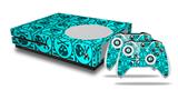 WraptorSkinz Decal Skin Wrap Set works with 2016 and newer XBOX One S Console and 2 Controllers Skull Patch Pattern Blue