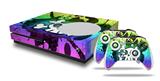 WraptorSkinz Decal Skin Wrap Set works with 2016 and newer XBOX One S Console and 2 Controllers Cartoon Skull Rainbow
