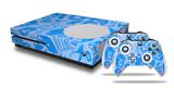 WraptorSkinz Decal Skin Wrap Set works with 2016 and newer XBOX One S Console and 2 Controllers Skull Sketches Blue