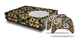 WraptorSkinz Decal Skin Wrap Set works with 2016 and newer XBOX One S Console and 2 Controllers Floral Pattern Orange