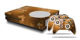 WraptorSkinz Decal Skin Wrap Set works with 2016 and newer XBOX One S Console and 2 Controllers Bokeh Butterflies Orange