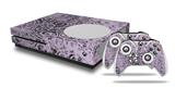 WraptorSkinz Decal Skin Wrap Set works with 2016 and newer XBOX One S Console and 2 Controllers Folder Doodles Lavender
