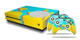 WraptorSkinz Decal Skin Wrap Set works with 2016 and newer XBOX One S Console and 2 Controllers Drip Yellow Teal Pink