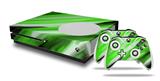 WraptorSkinz Decal Skin Wrap Set works with 2016 and newer XBOX One S Console and 2 Controllers Paint Blend Green