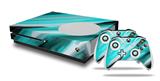 WraptorSkinz Decal Skin Wrap Set works with 2016 and newer XBOX One S Console and 2 Controllers Paint Blend Teal