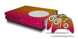 WraptorSkinz Decal Skin Wrap Set works with 2016 and newer XBOX One S Console and 2 Controllers Faded Dots Hot Pink Orange