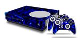 WraptorSkinz Decal Skin Wrap Set works with 2016 and newer XBOX One S Console and 2 Controllers Liquid Metal Chrome Royal Blue