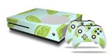 WraptorSkinz Decal Skin Wrap Set works with 2016 and newer XBOX One S Console and 2 Controllers Limes Blue