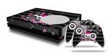WraptorSkinz Decal Skin Wrap Set works with 2016 and newer XBOX One S Console and 2 Controllers Pink Bow Skull