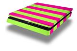 Vinyl Decal Skin Wrap compatible with Sony PlayStation 4 Slim Console Psycho Stripes Neon Green and Hot Pink (PS4 NOT INCLUDED)