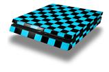 Vinyl Decal Skin Wrap compatible with Sony PlayStation 4 Slim Console Checkers Blue (PS4 NOT INCLUDED)
