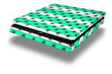 Vinyl Decal Skin Wrap compatible with Sony PlayStation 4 Slim Console Kearas Daisies Stripe SeaFoam (PS4 NOT INCLUDED)