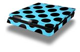Vinyl Decal Skin Wrap compatible with Sony PlayStation 4 Slim Console Kearas Polka Dots Black And Blue (PS4 NOT INCLUDED)
