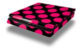 Vinyl Decal Skin Wrap compatible with Sony PlayStation 4 Slim Console Kearas Polka Dots Pink On Black (PS4 NOT INCLUDED)