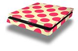 Vinyl Decal Skin Wrap compatible with Sony PlayStation 4 Slim Console Kearas Polka Dots Pink On Cream (PS4 NOT INCLUDED)