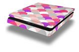 Vinyl Decal Skin Wrap compatible with Sony PlayStation 4 Slim Console Brushed Circles Pink (PS4 NOT INCLUDED)