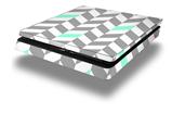 Vinyl Decal Skin Wrap compatible with Sony PlayStation 4 Slim Console Chevrons Gray And Seafoam (PS4 NOT INCLUDED)