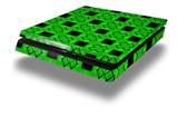Vinyl Decal Skin Wrap compatible with Sony PlayStation 4 Slim Console Criss Cross Green (PS4 NOT INCLUDED)