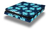 Vinyl Decal Skin Wrap compatible with Sony PlayStation 4 Slim Console Abstract Floral Blue (PS4 NOT INCLUDED)