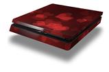 Vinyl Decal Skin Wrap compatible with Sony PlayStation 4 Slim Console Bokeh Hearts Red (PS4 NOT INCLUDED)