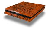 Vinyl Decal Skin Wrap compatible with Sony PlayStation 4 Slim Console Folder Doodles Burnt Orange (PS4 NOT INCLUDED)