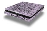 Vinyl Decal Skin Wrap compatible with Sony PlayStation 4 Slim Console Folder Doodles Lavender (PS4 NOT INCLUDED)